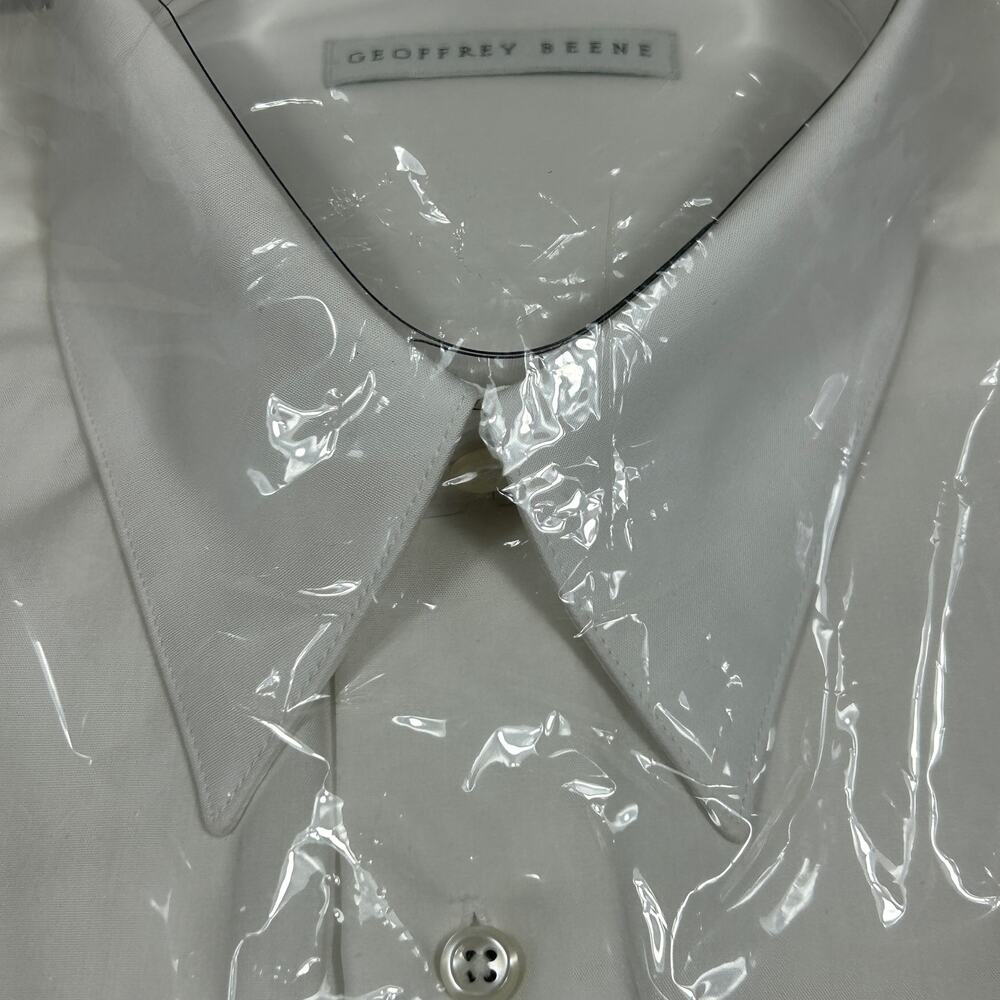 NWT Geoffrey Beene Men's XL 17.5 34/35 White Dress Shirt Wrinkle Free Cotton - Picture 6 of 10
